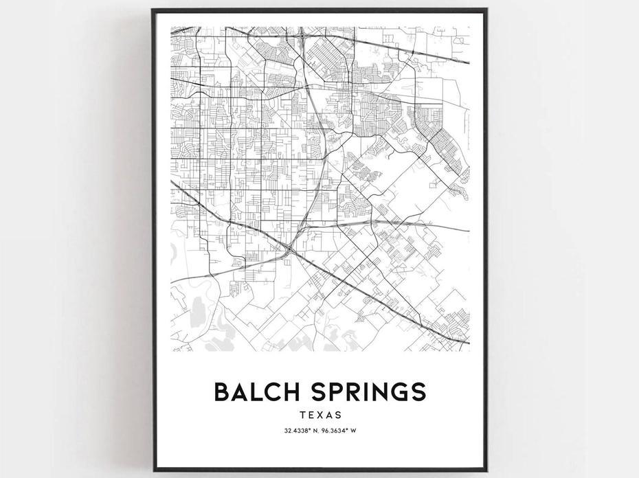 Balch Springs Map Print Balch Springs Map Poster Wall Art Tx | Etsy, Balch Springs, United States, City Of Balch Springs, Is Balch Springs In Dallas