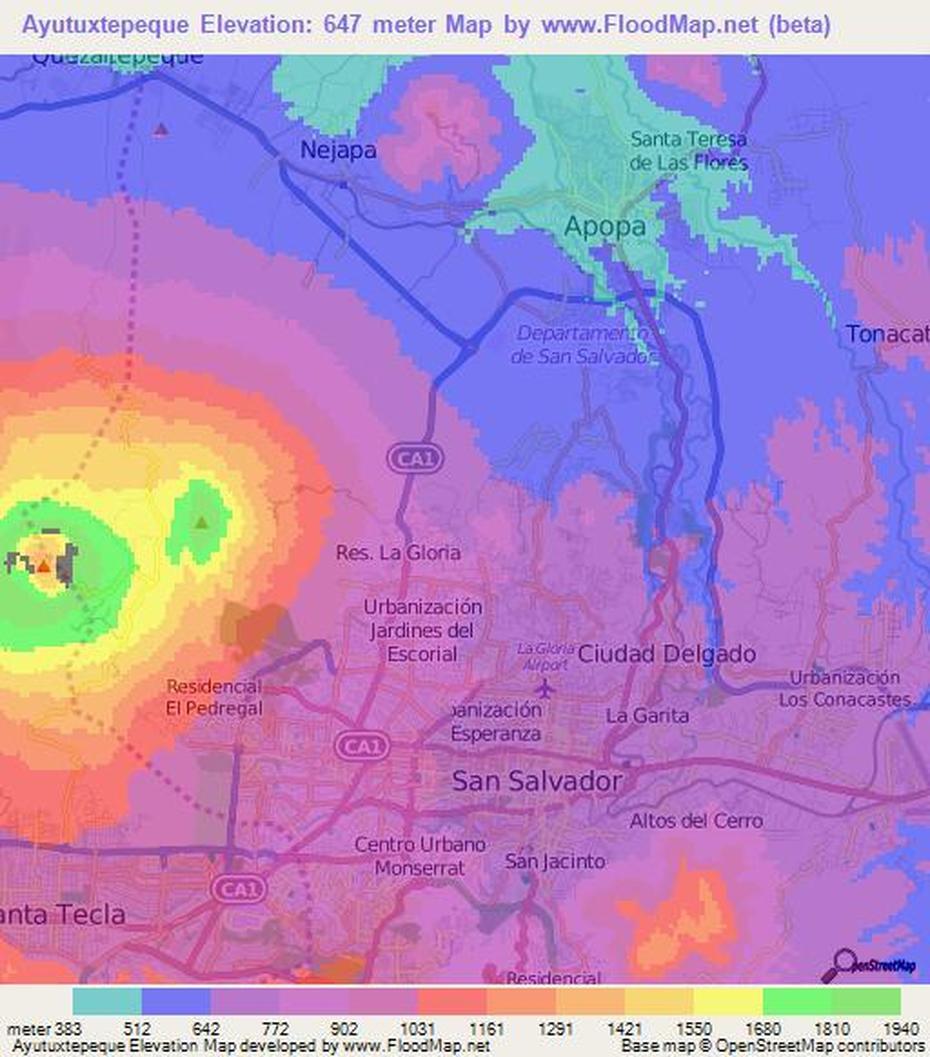El Salvador Mexico, San Miguel El Salvador, Topography, Ayutuxtepeque, El Salvador