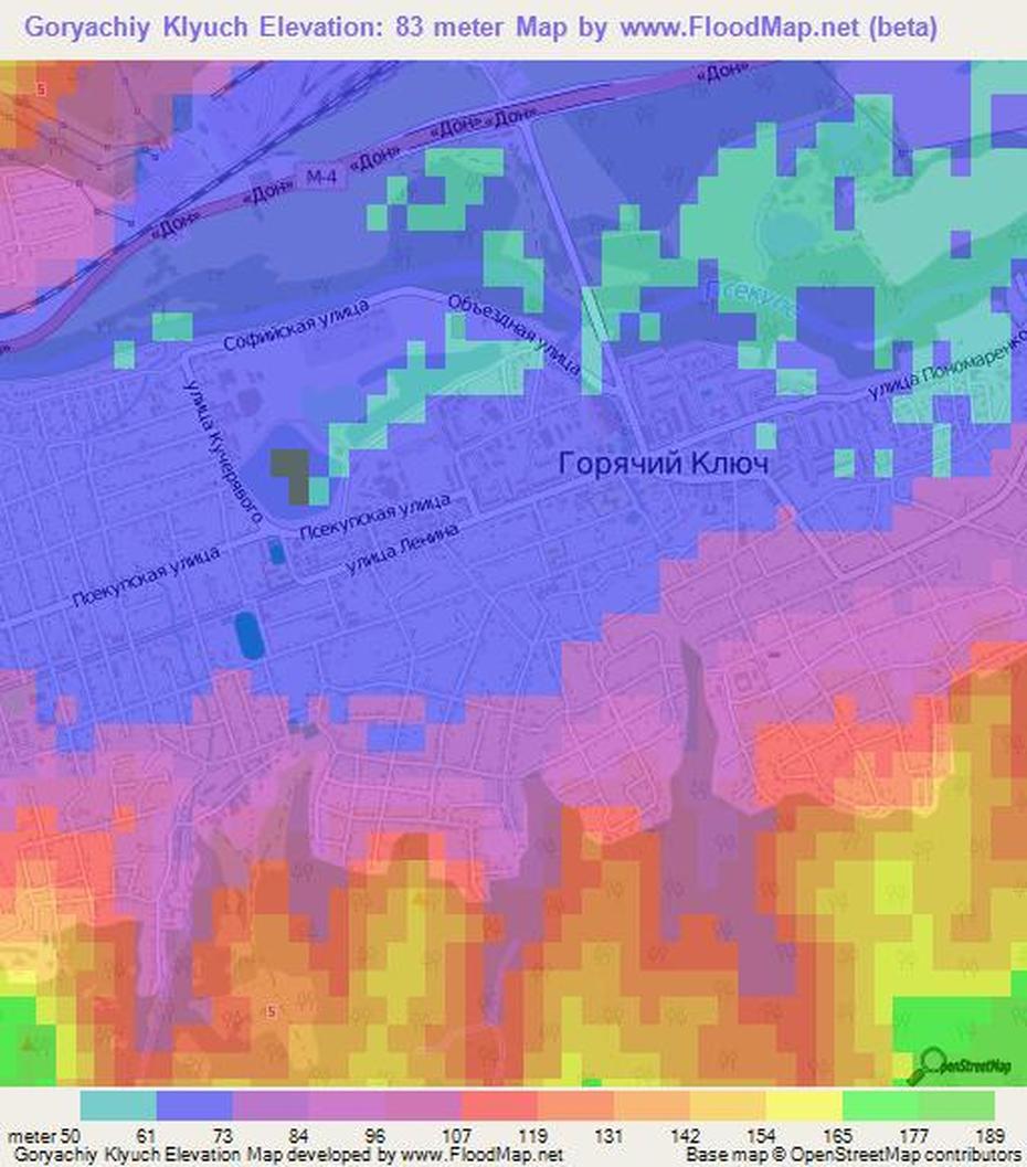 Elevation Of Goryachiy Klyuch,Russia Elevation Map, Topography, Contour, Goryachiy Klyuch, Russia, Russia City, White Russia