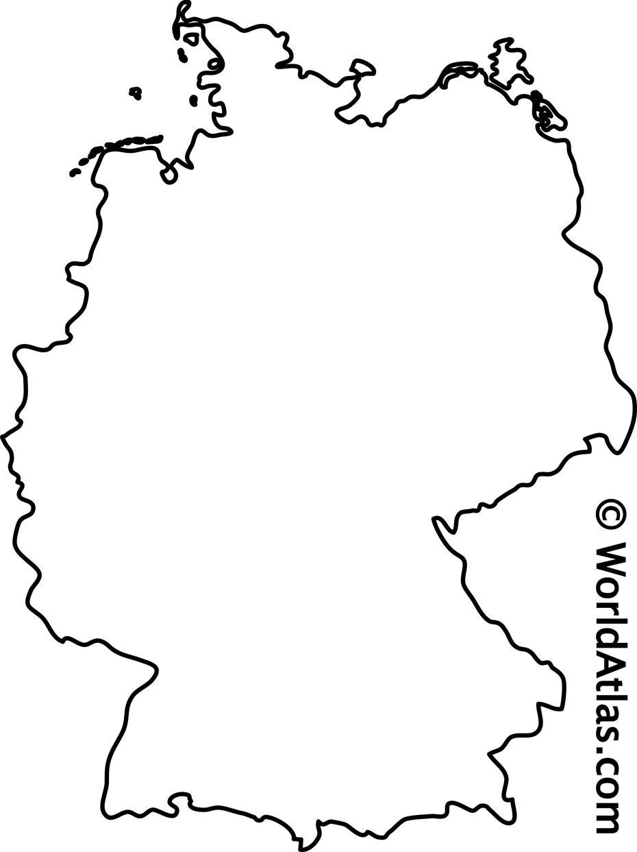 Germany Outline Map, Leer, Germany, Lippe Germany, Germany Topographic