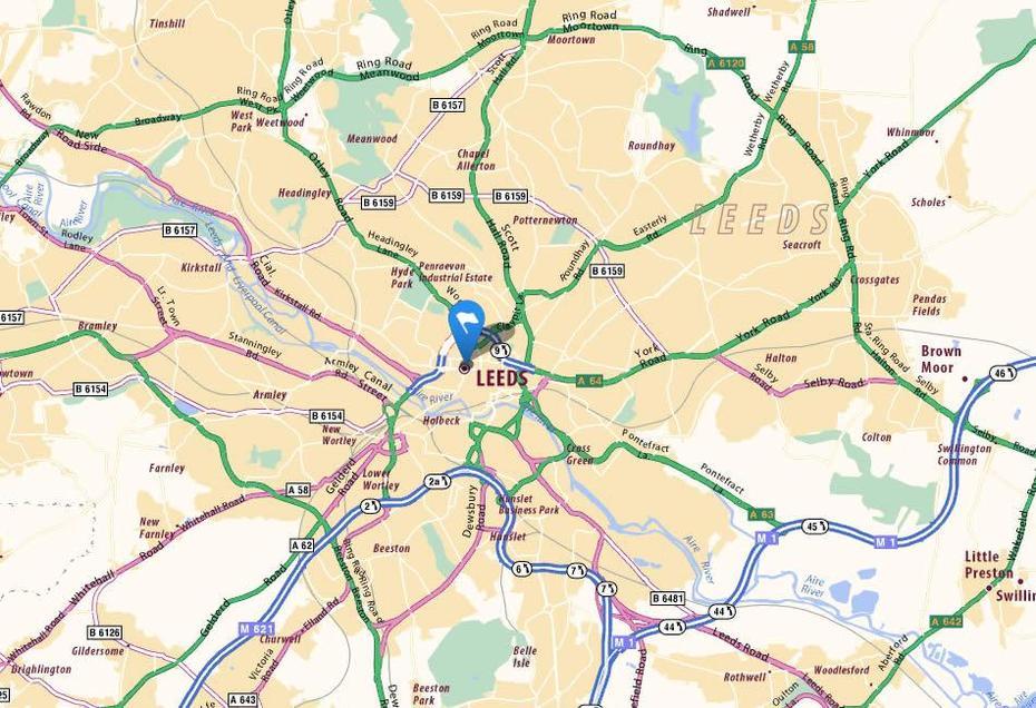 Leeds Map, Leeds, United Kingdom, University Of Leeds, Leeds Areas