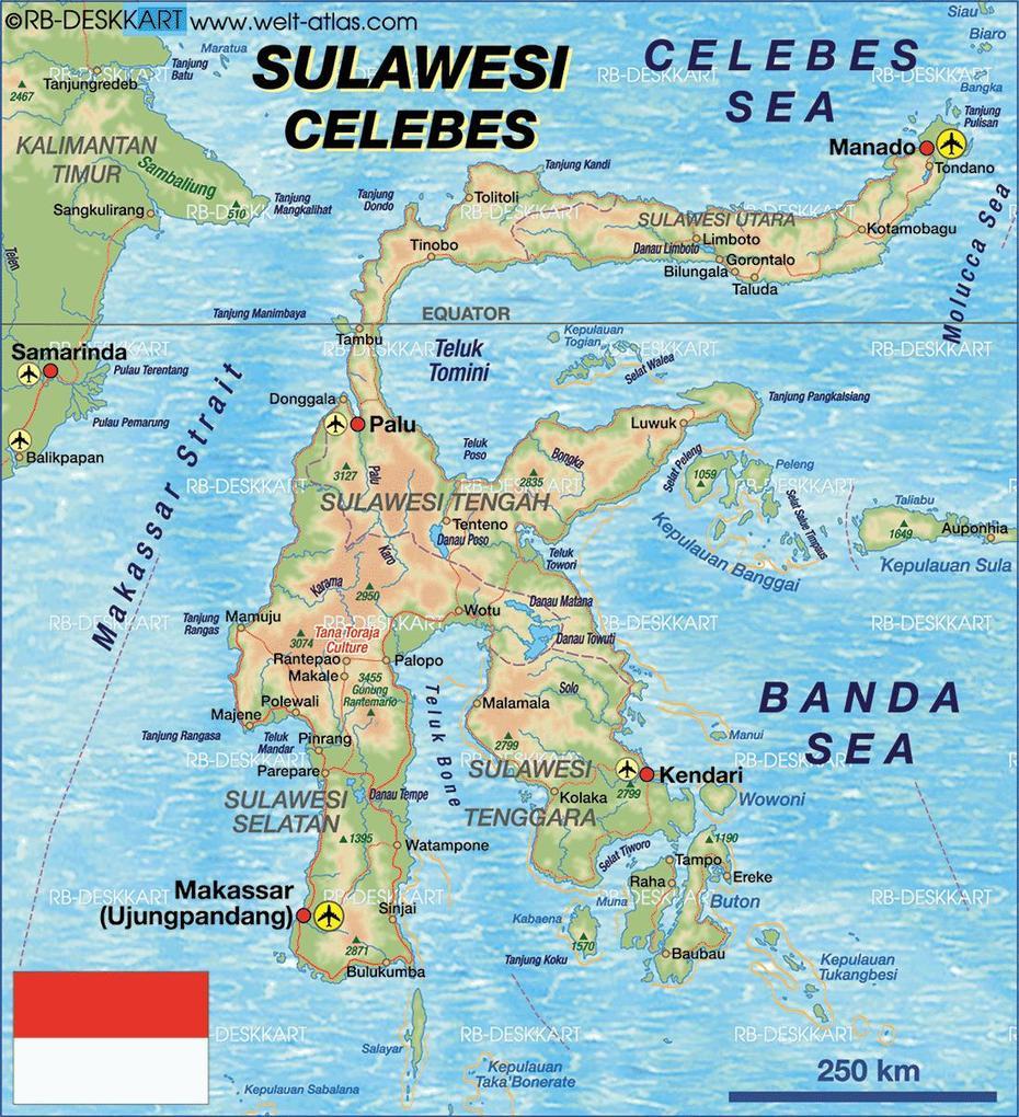 Makassar Map And Makassar Satellite Image, Makassar, Indonesia, Makassar Strait, Sulawesi Island Indonesia