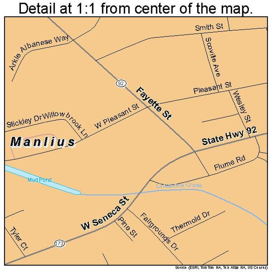 Manlius New York Street Map 3645018, Manlius, United States, Manlius Academy, Ny Topographic