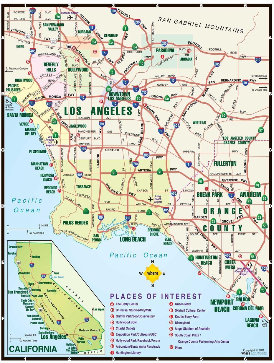 Map Of Los Angeles: Offline Map And Detailed Map Of Los Angeles City, Los Angeles, United States, Of Los Angeles Attractions, Los Angeles Usa