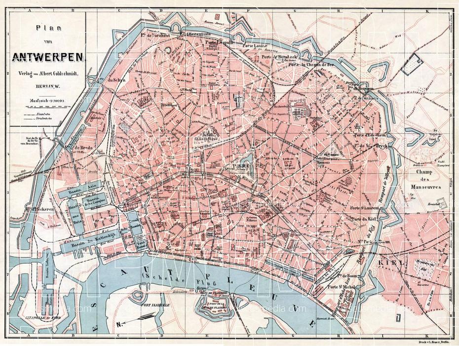 Old Map Of Antwerp (Antwerpen, Anvers) In 1908. Buy Vintage Map Replica …, Antwerp, Belgium, Antwerp World, Liege