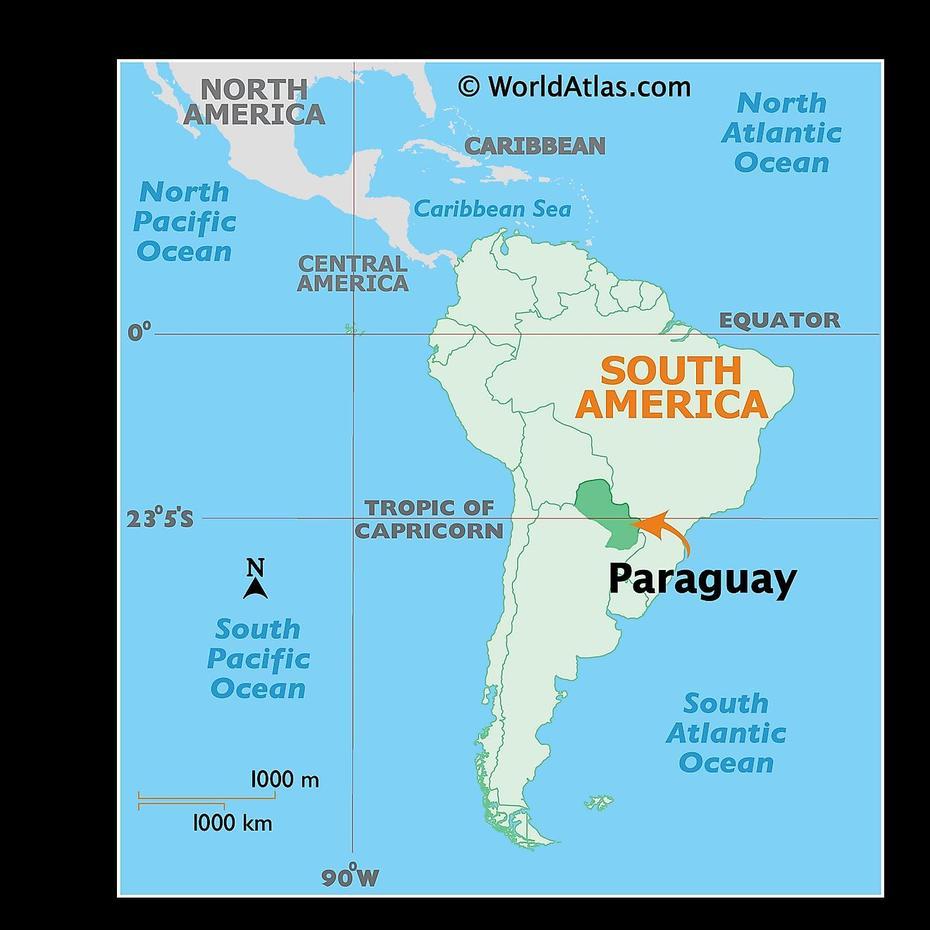 Paraguay Maps & Facts – World Atlas, Yaguarón, Paraguay, Cerro Lambare Paraguay, Iglesia De  Yaguaron