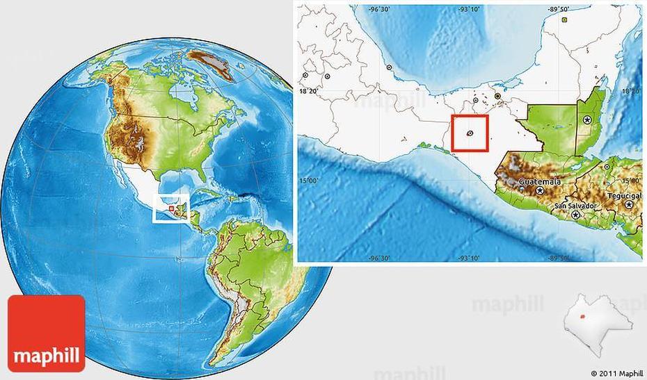 Physical Location Map Of Tuxtla Gutierrez, Highlighted Country, Tuxtla, Mexico, Santiago Mexico, A De Chiapas Mexico