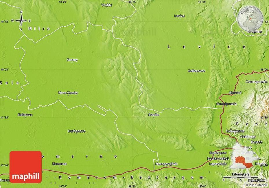 Physical Map Of Nove Zamky, Nové Zámky, Slovakia, Nove Zamky Sk, Poprad Slovakia