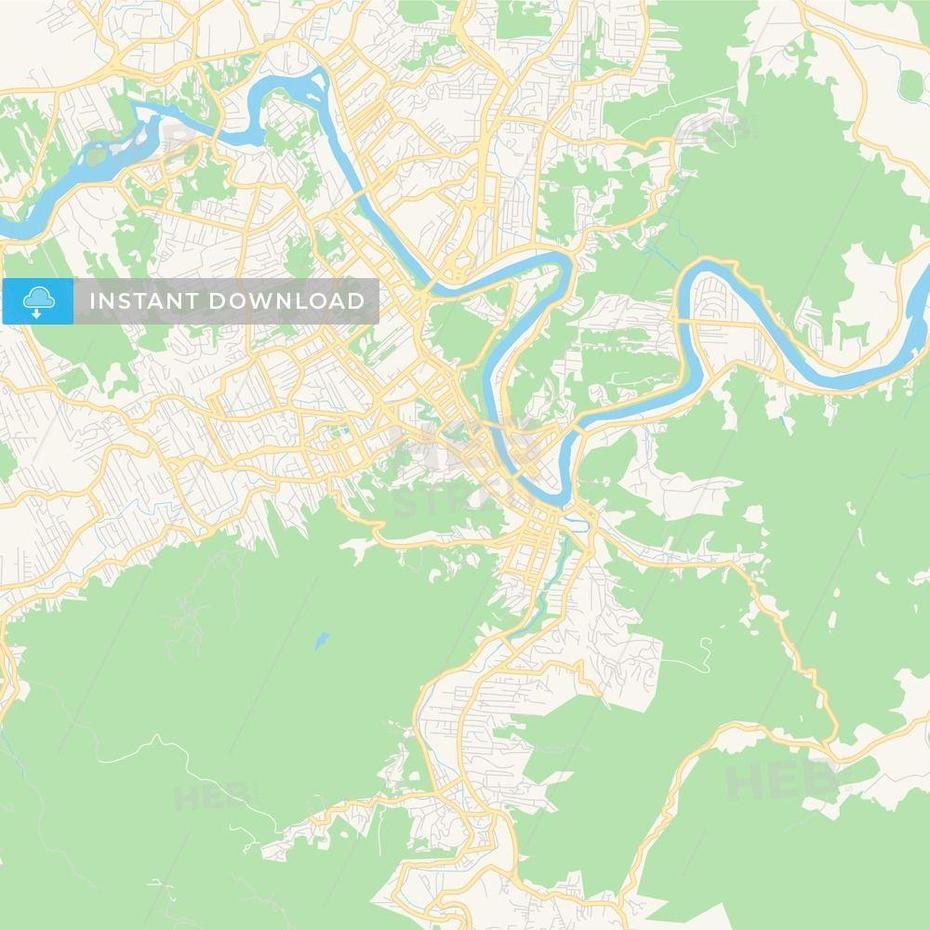 Printable Street Map Of Blumenau, Brazil | Streit, Blumenau, Brazil, Blumenau Santa Catarina, Blumenau Brasilien