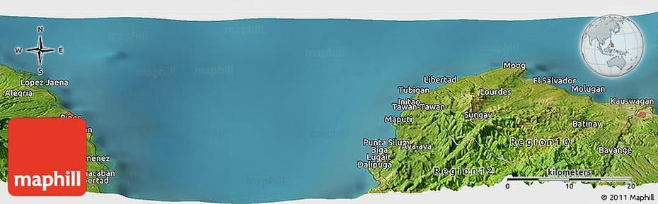 Satellite Panoramic Map Of Manticao, Manticao, Philippines, Northern  Mindanao, Claveria Misamis Oriental Philippines