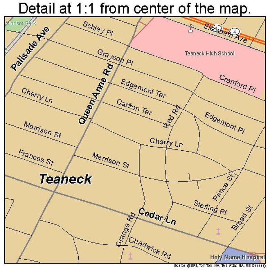 Teaneck New Jersey Street Map 3472390, Teaneck, United States, Hoboken New Jersey, Livingston Nj