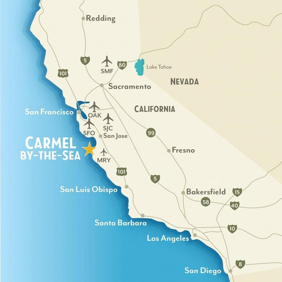 Carmel California Map | Printable Maps, Carmel, United States, 50 United States, United States America  Usa