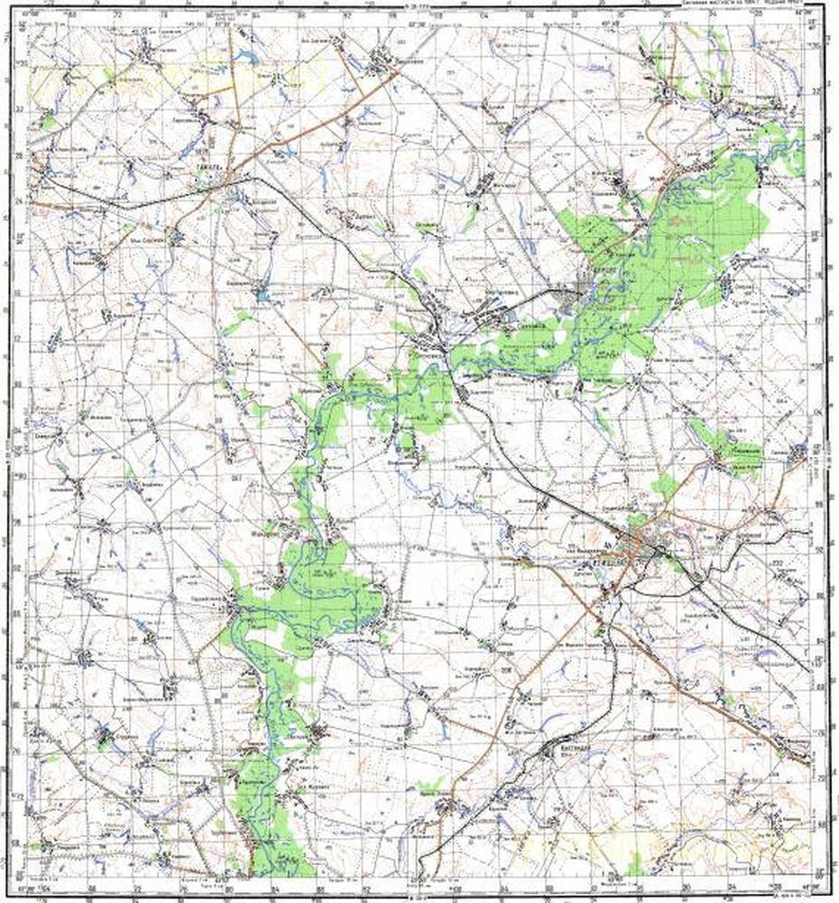 Download Topographic Map In Area Of Rtishchevo, Bekovo, Naryshkino …, Rtishchevo, Russia, Russia  With Countries, Western Russia