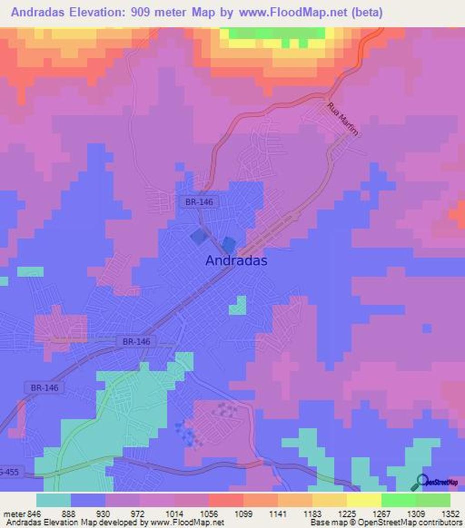 Elevation Of Andradas,Brazil Elevation Map, Topography, Contour, Andradas, Brazil, Andrada Craciun, Andrada P