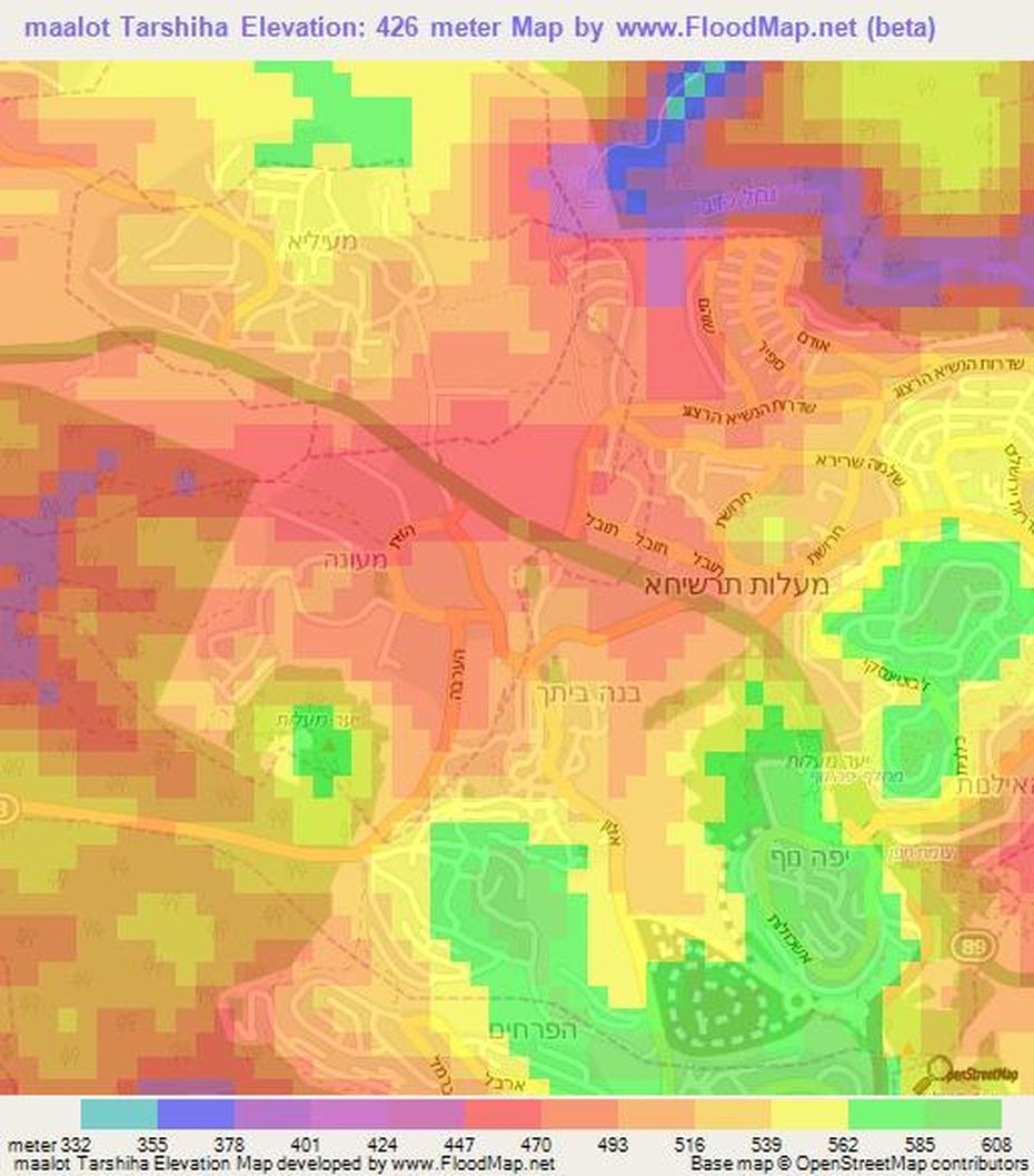 Elevation Of Maalot Tarshiha,Israel Elevation Map, Topography, Contour, Ma‘Alot Tarshīḥā, Israel, Israel Election, Israel Tourist