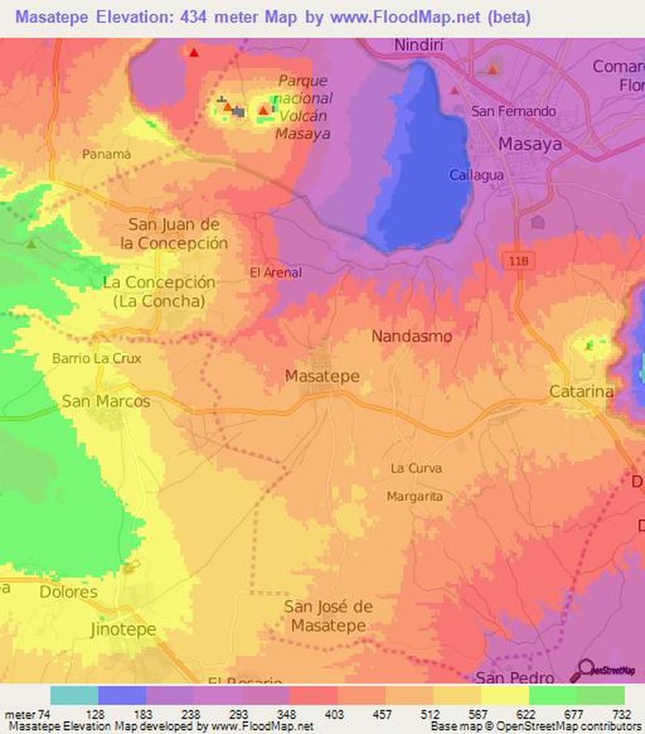 Elevation Of Masatepe,Nicaragua Elevation Map, Topography, Contour, Masatepe, Nicaragua, Nicaragua Villages, Masaya Volcano  National Park