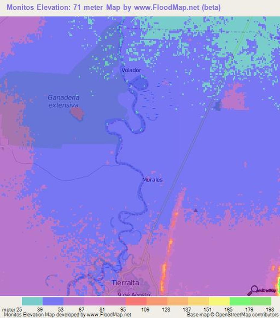 Elevation Of Monitos,Colombia Elevation Map, Topography, Contour, Moñitos, Colombia, Isla Monit  O, Squishy  Animals