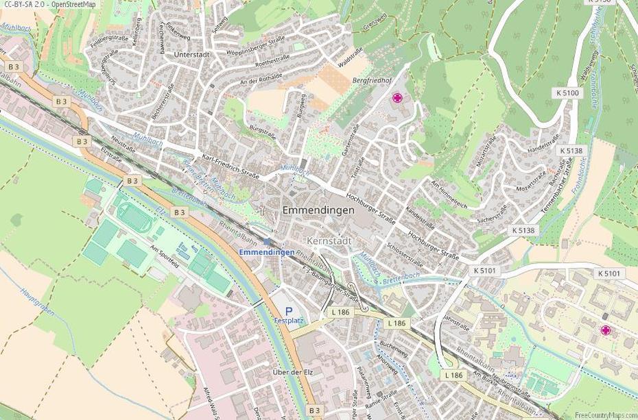 Emmendingen Map Germany Latitude & Longitude: Free Maps, Emmendingen, Germany, Kenzingen Germany, Schwarzwald