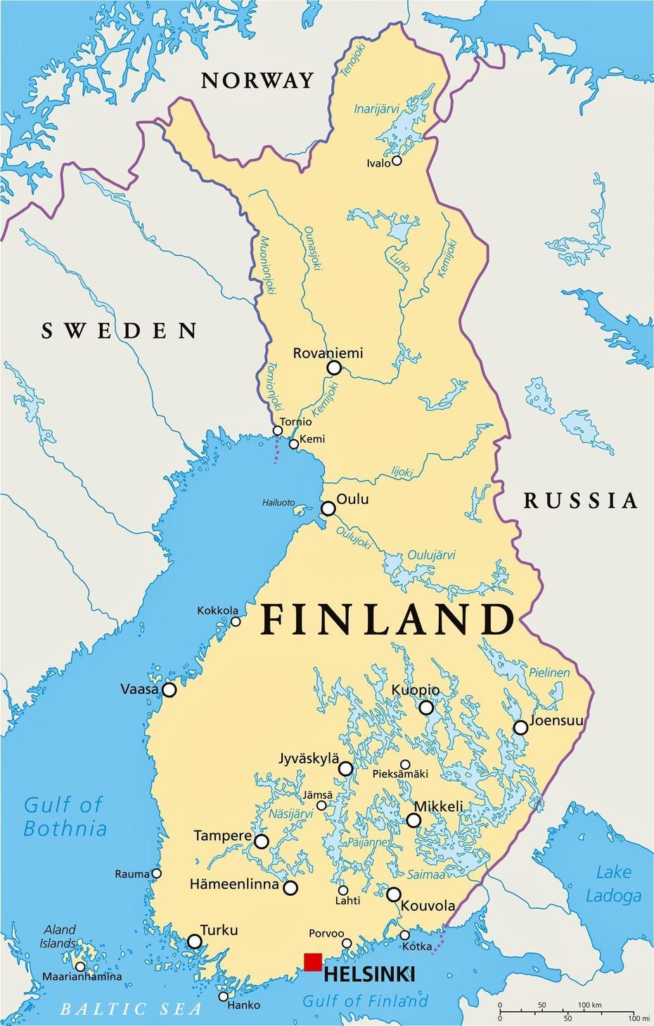 Finland Maps | Printable Maps Of Finland For Download, Jyväskylän Maalaiskunta, Finland, Gulf Of Finland, Tampere Finland