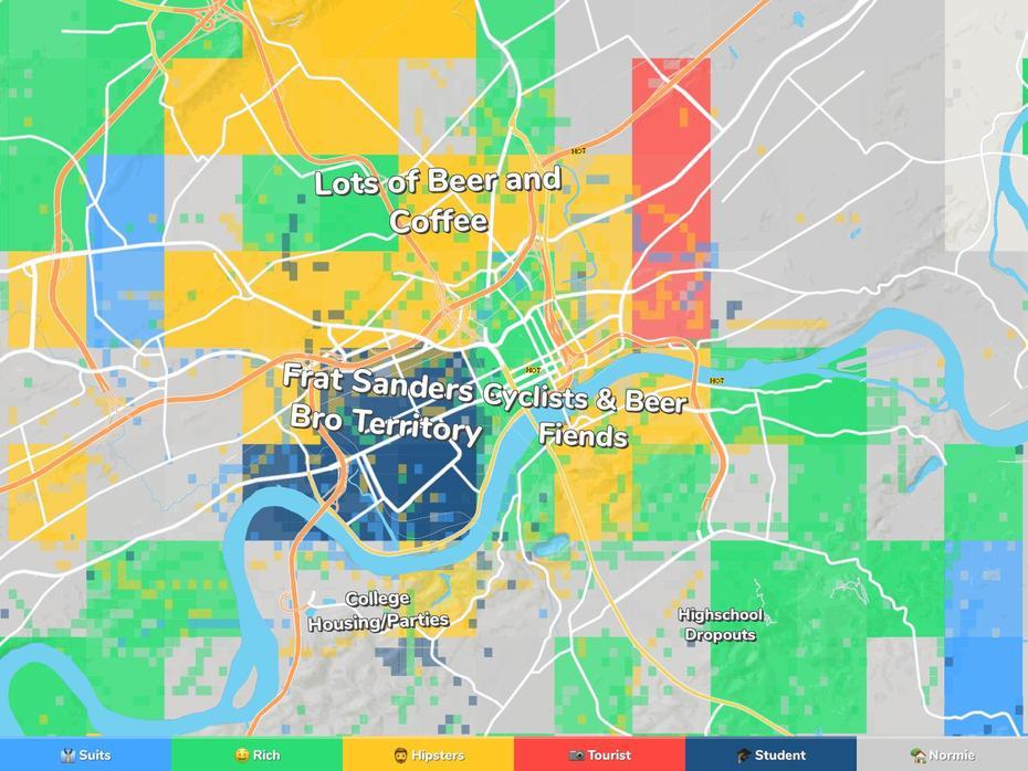 Knoxville Neighborhood Map, Knoxville, United States, Knoxville, United States