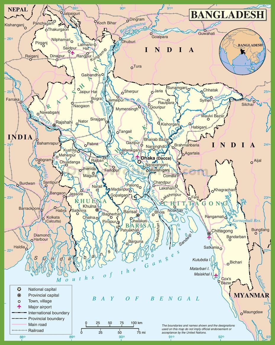 Large Detailed Map Of Bangladesh With Cities, Nālchiti, Bangladesh, Nepal, Bangladesh Flag