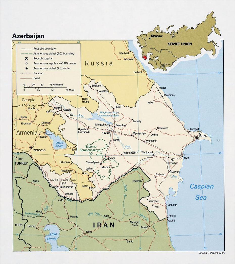 Large Detailed Political Map Of Azerbaijan With Roads, Railroads And …, Göyçay, Azerbaijan, Armenia And Azerbaijan War, Azerbaijan Cities