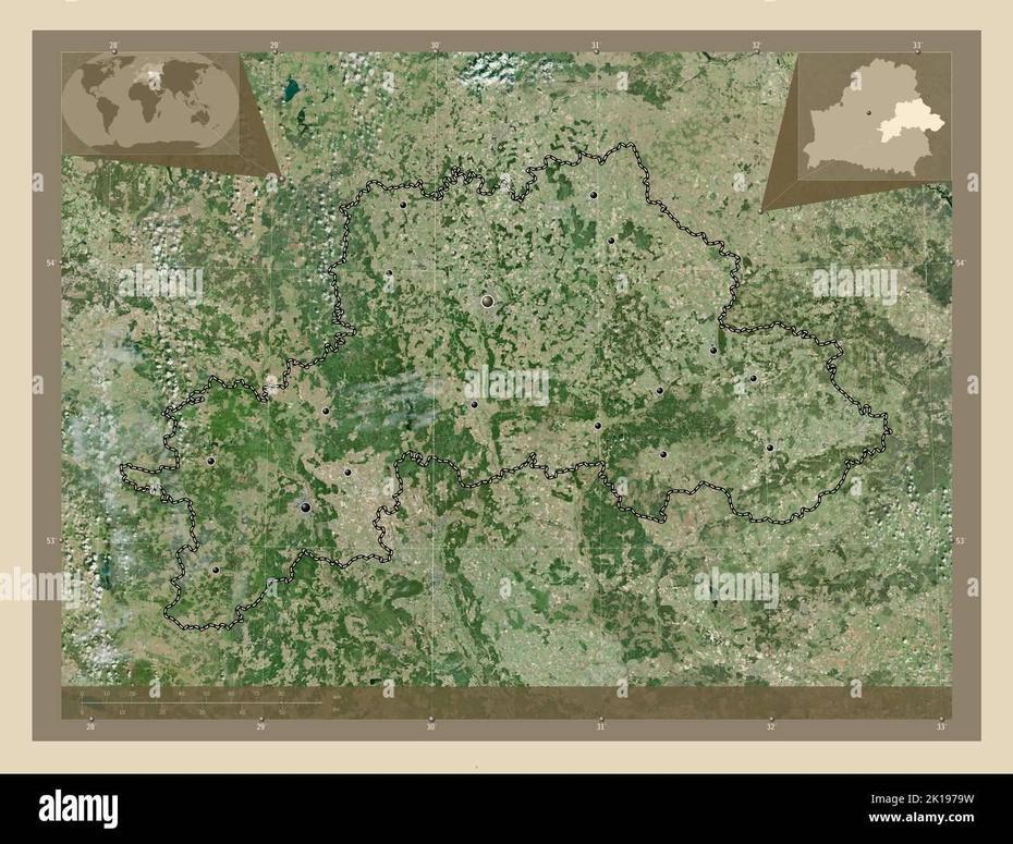 Mahilyow, Region Of Belarus. High Resolution Satellite Map. Locations …, Mahilyow, Belarus, Babruysk, Polotsk