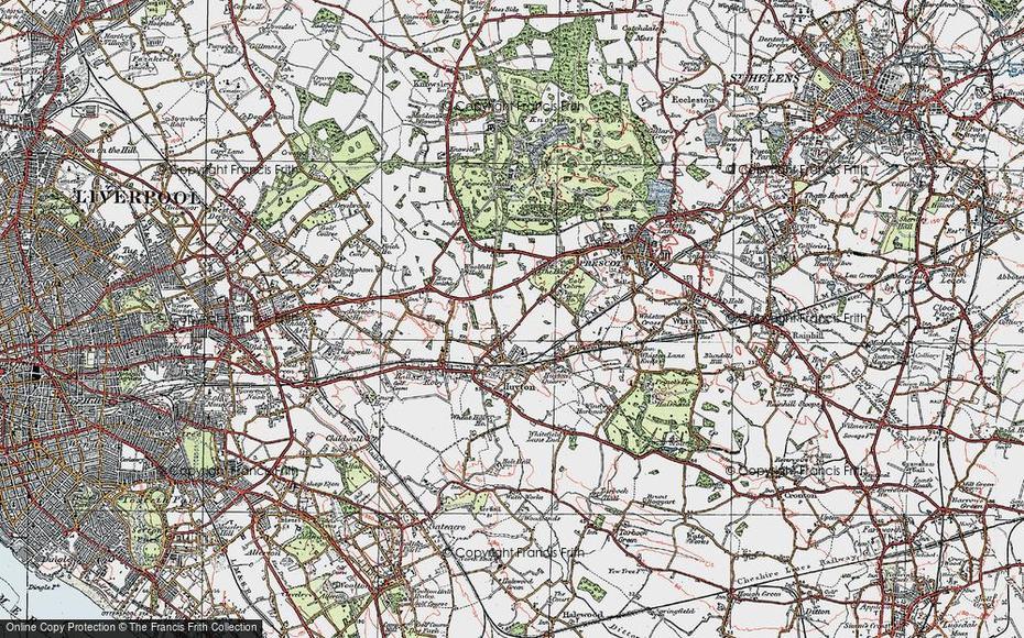 Map Of Huyton, 1923 – Francis Frith, Huyton, United Kingdom, Full Uk, Britain