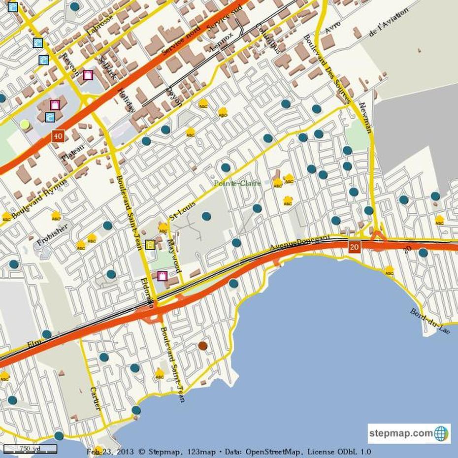 Map Of Pointe Claire, Pointe-Claire, Canada, Pointe Claire Montréal, Fairview Pointe Claire