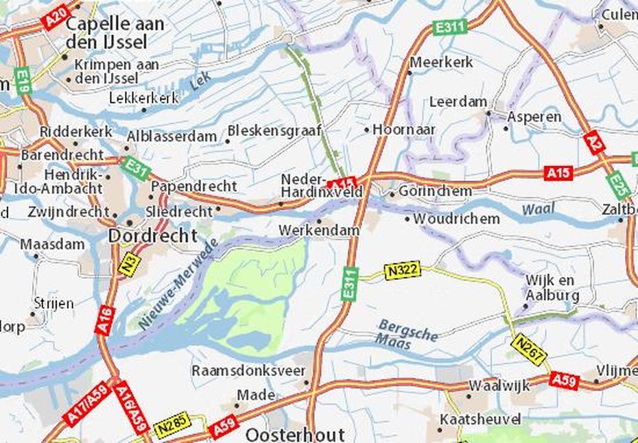 Michelin-Landkarte Werkendam – Stadtplan Werkendam – Viamichelin, Werkendam, Netherlands, Werkendam Ship, Hoogendoorn Werkendam