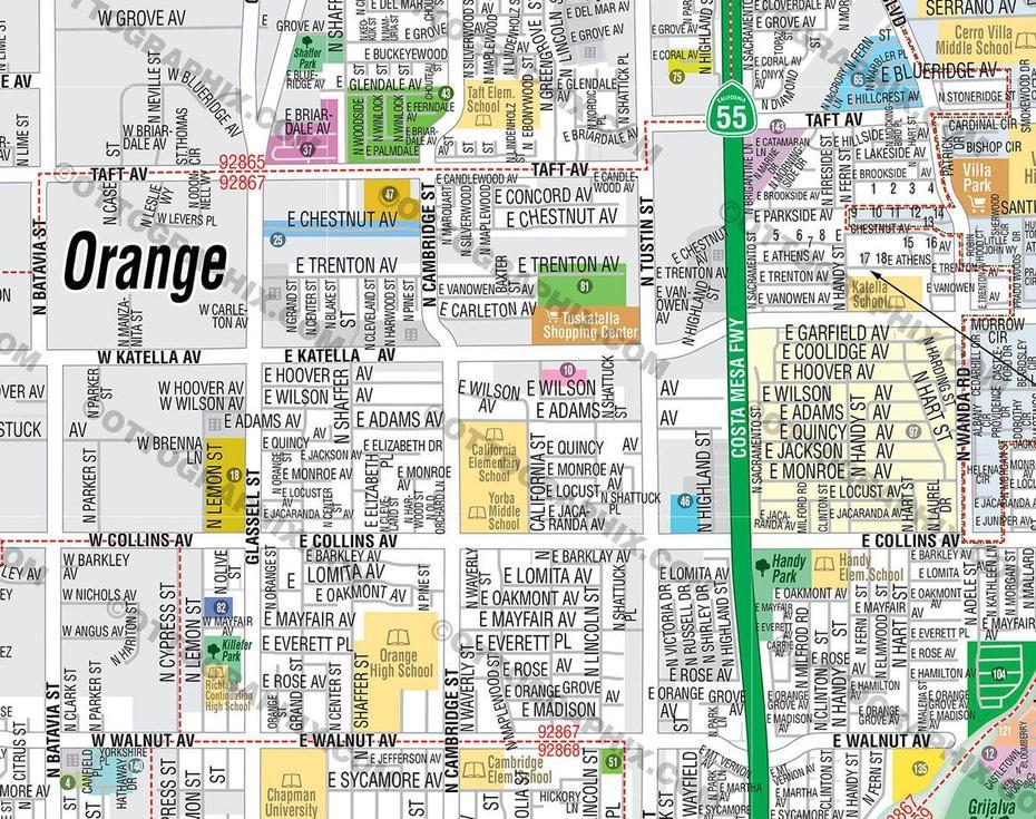 Orange Map, City Of Orange, Orange County, Ca  Otto Maps, City Of Orange, United States, Usa  United States, United States Food