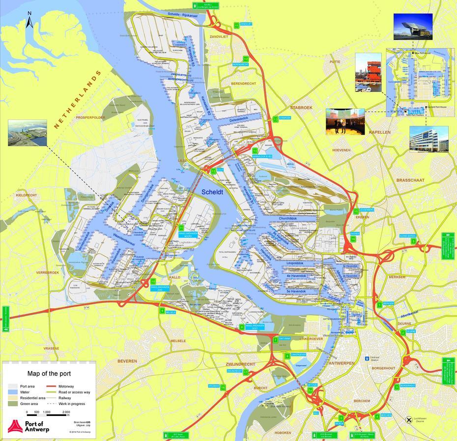 Port Of Antwerp Map, Antwerp, Belgium, Ardennes  Belgium, Bruges Street