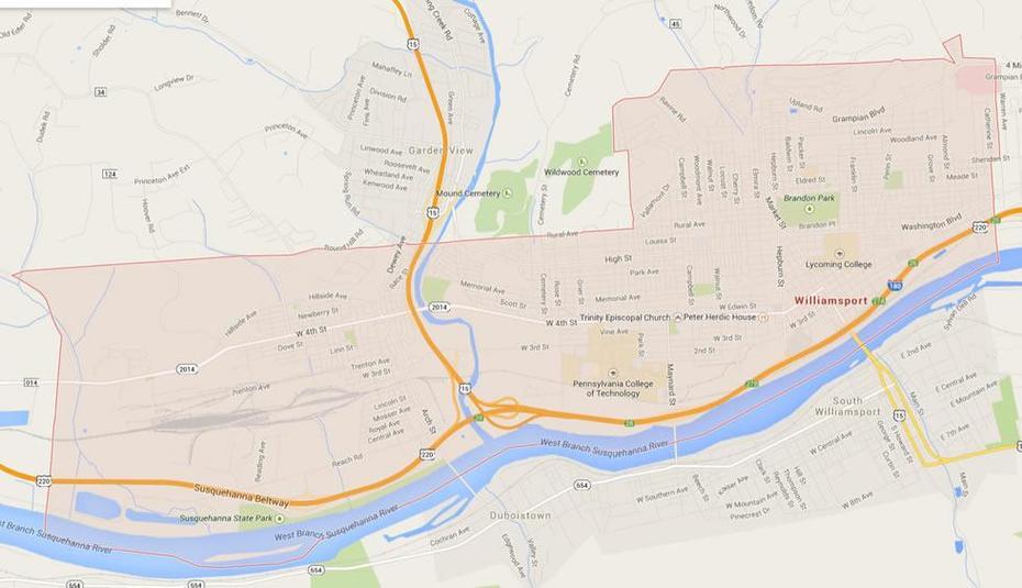 Williamsport Pennsylvania Map – United States, Williamsport, United States, Williamsport Maryland, Streets In Williamsport Pa
