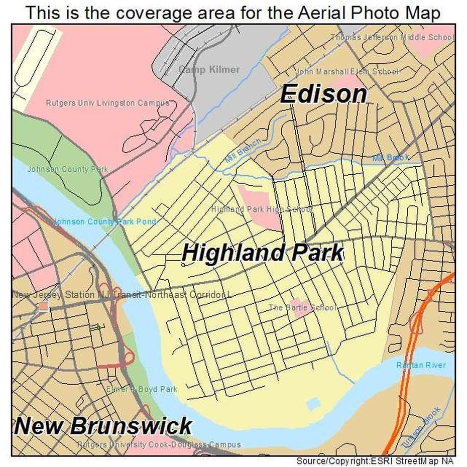 Aerial Photography Map Of Highland Park, Nj New Jersey, Highland Park, United States, Grayson Highlands, Highland Hammock State Park Florida