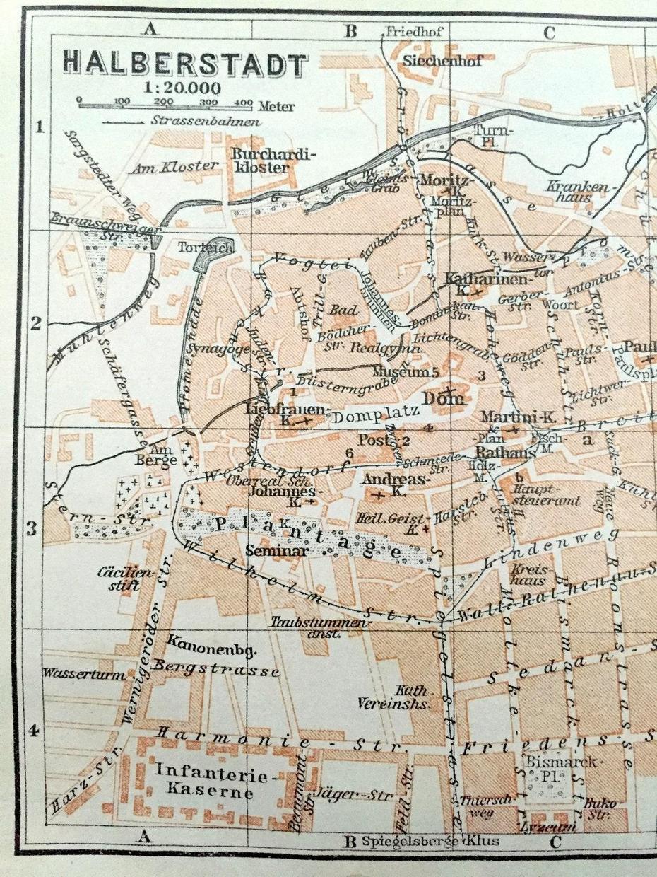 Antique 1925 Halberstadt Germany Map From Baedekers Guide | Etsy, Halberstadt, Germany, Historical Germany, Wittenberg Germany