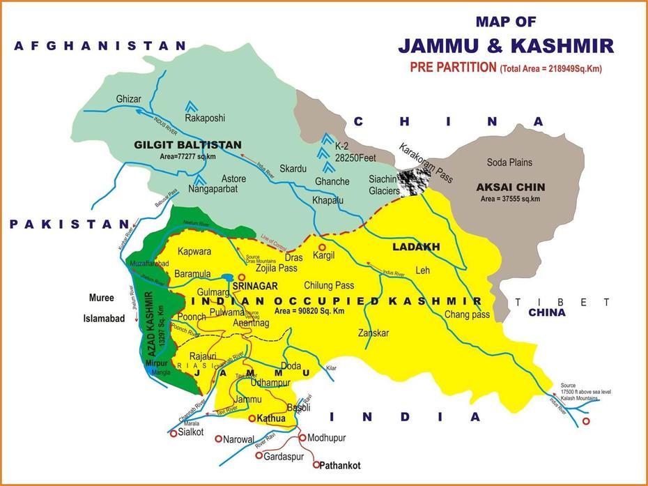 Jammu And Kashmir River Map / Kashmir Maps Perry Castaneda Map …, Jammu, India, J&K, Kashmir India