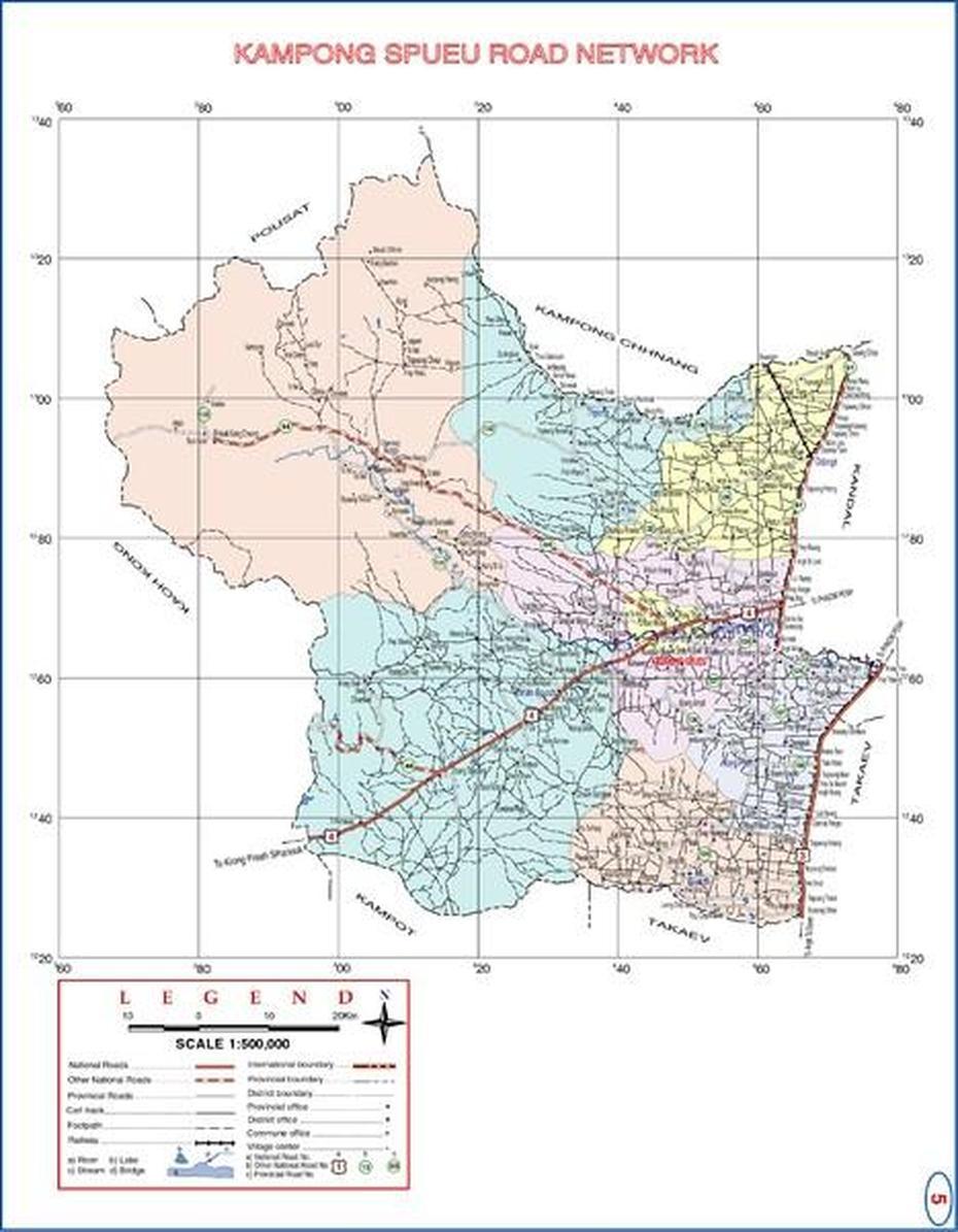 Kampong Spueu Province Cambodia Road Map – Kampong Spueu Province …, Kampong Speu, Cambodia, Cambodia Mango, Cambodia National Parks