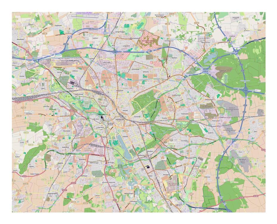 Large Detailed Map Of Hannover City | Hannover | Germany | Europe …, Hannover, Germany, Landstuhl Germany, Berlin Mitte