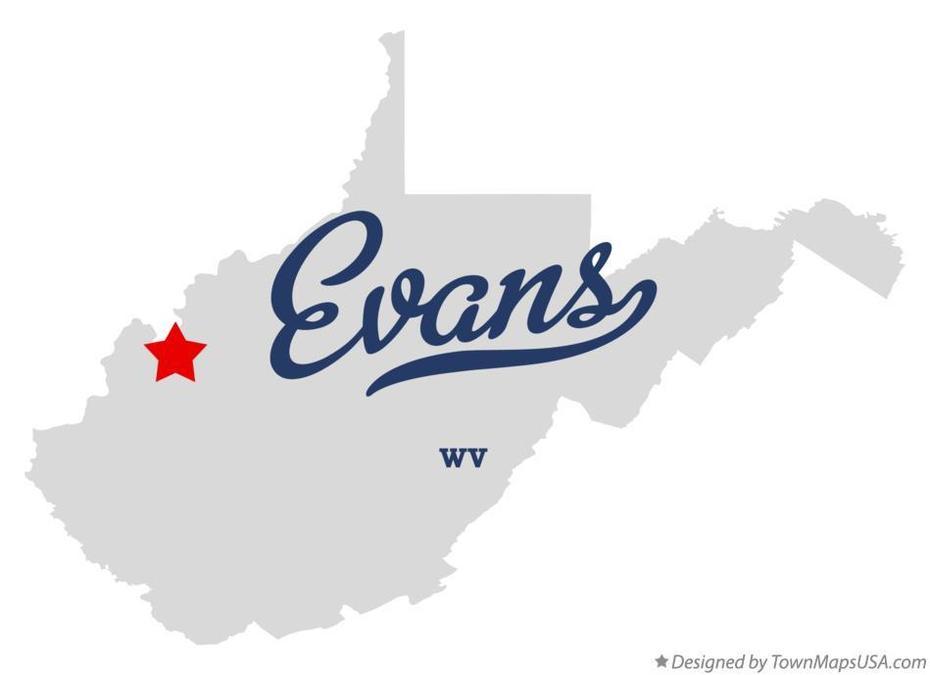 Map Of Evans, Wv, West Virginia, Evans, United States, United States World, Basic United States