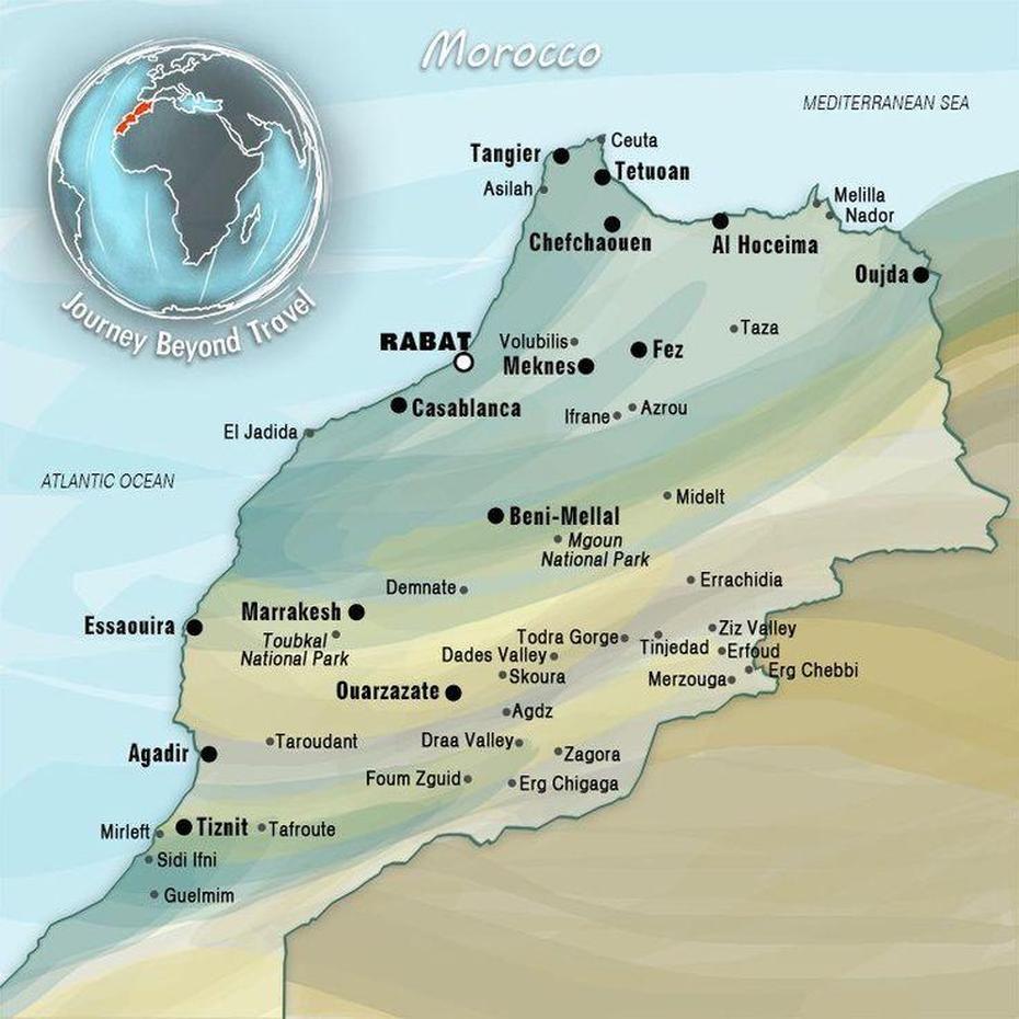 This Map Of Morocco Allows You To See The Various Cities, Towns …, Dabouziya, Morocco, Physical  Of Morocco, Morocco Coast