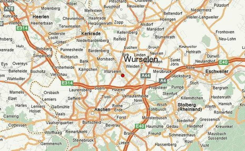 Map Of Wuerselen (Germany), Würselen, Germany, Germany  With Rivers, North Germany