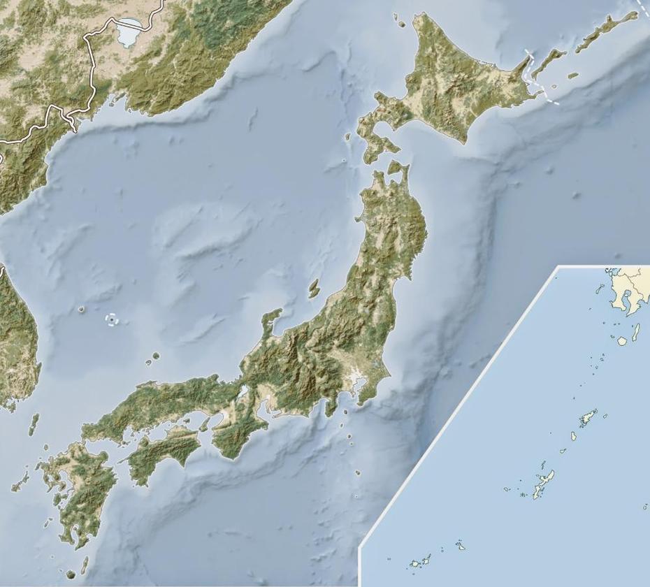 Physical Map Of Japan | Japan Map, Japan, Islands In The Pacific, Yaita, Japan, Japan On Asia, Saitama Japan