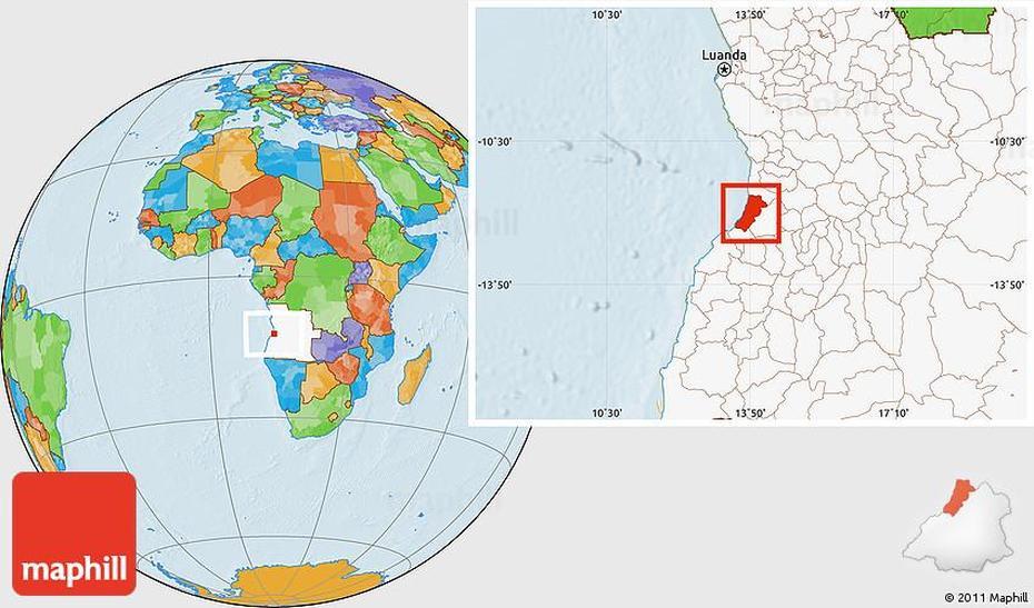 Political Location Map Of Lobito, Highlighted Country, Lobito, Angola, Geography Of Angola, Angola Railway