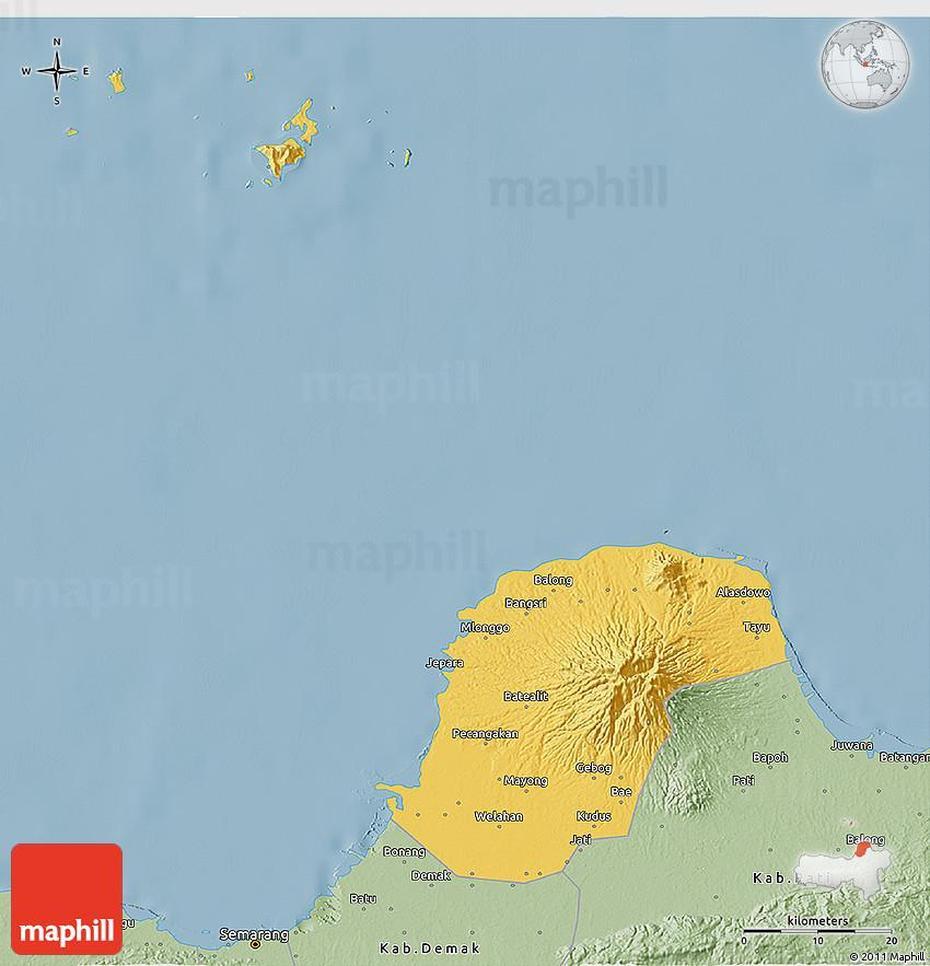 Savanna Style 3D Map Of Kab. Jepara, Jepara, Indonesia, Jepara Furniture, Pantai Jepara