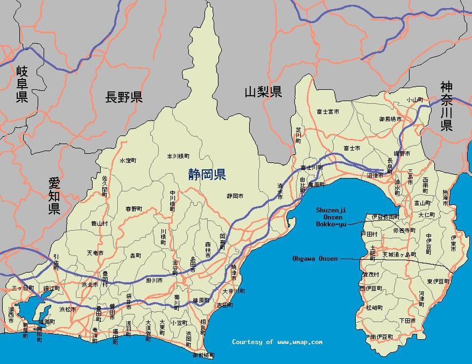 Shizuoka Map, Shizuoka, Japan, Yamanashi, Iwate Japan