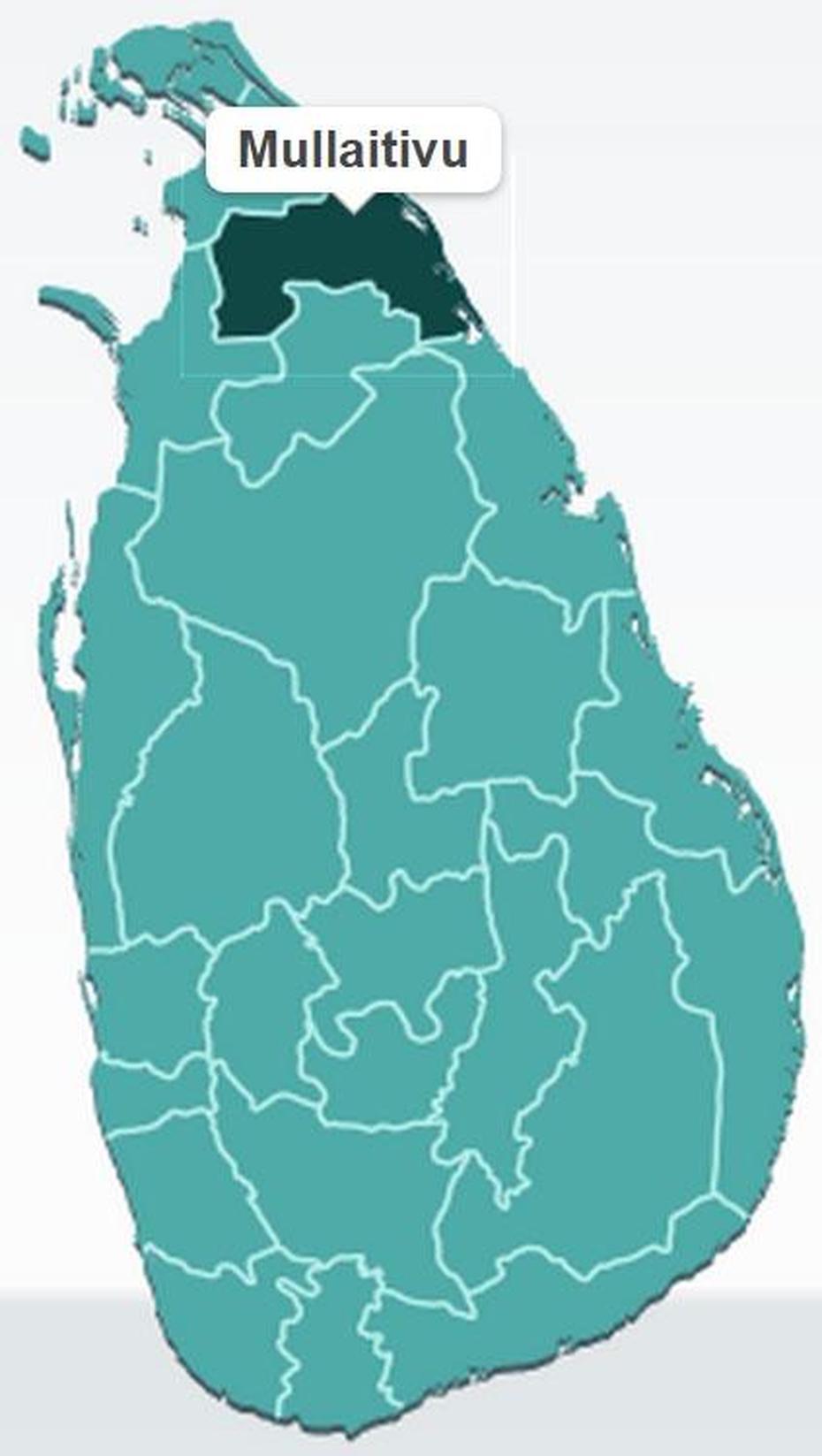 Sri Lanka Districts, Sri Lanka Provinces, Districts, Mullaittivu, Sri Lanka