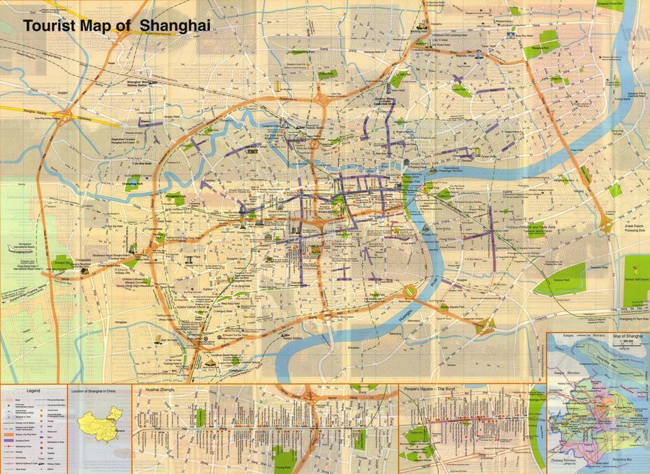 Tourist Map Of Shanghai – Maps Of Shanghai, Shanghai, China, Shanghai Road, Shanghai Airport