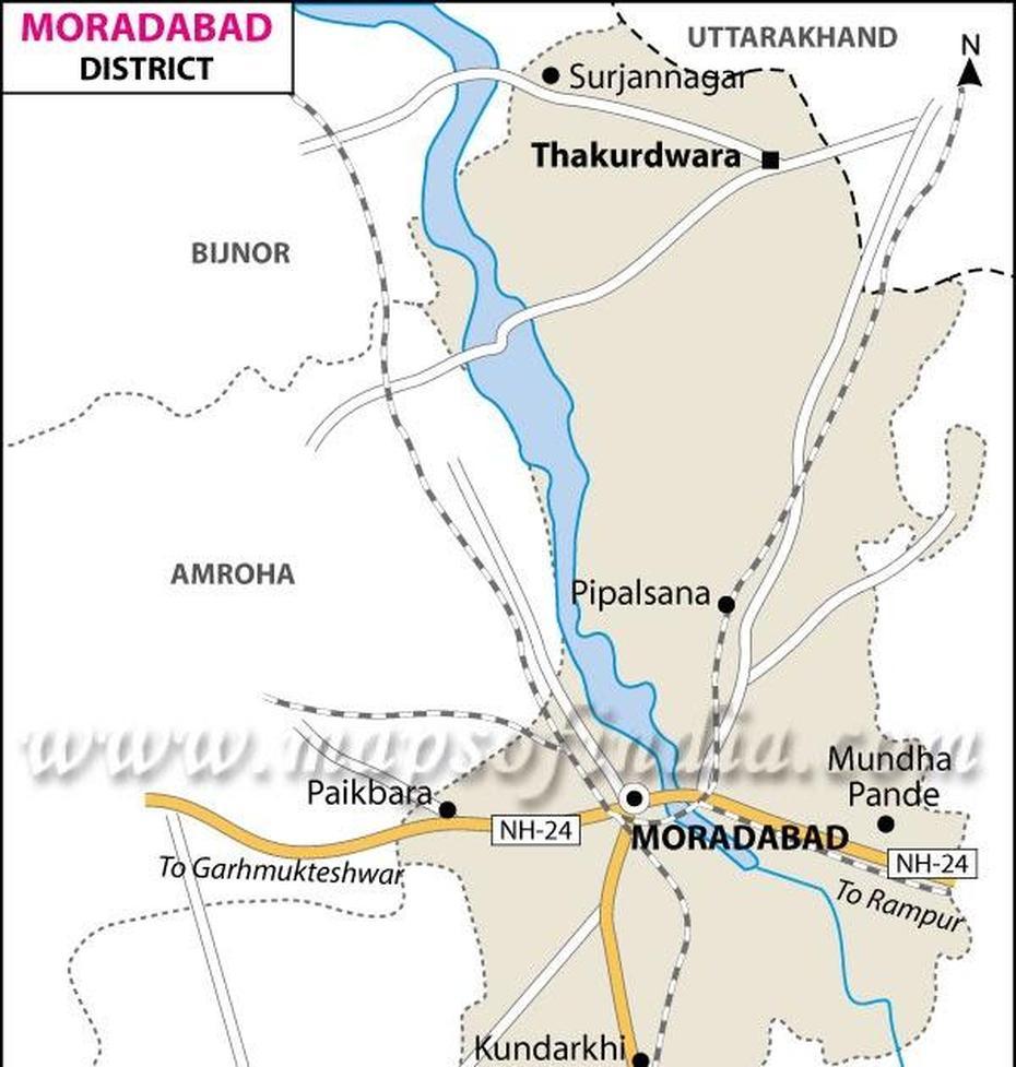 Uptet Latest News: District Map Of Moradabad, Morādābād, India, Kanpur India, Moradabad  Up