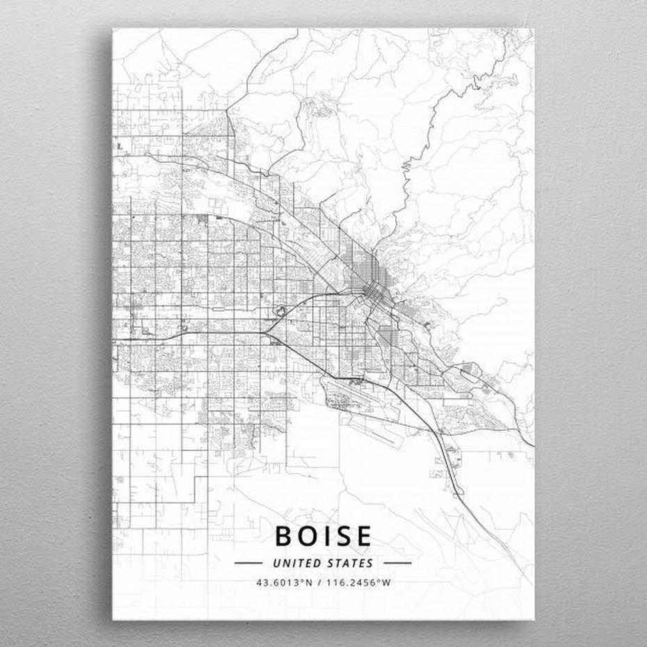 B”Boise, United States Poster By Designer Map Art | Displate | Map Art …”, Boise, United States, Idaho State, Boise State Broncos