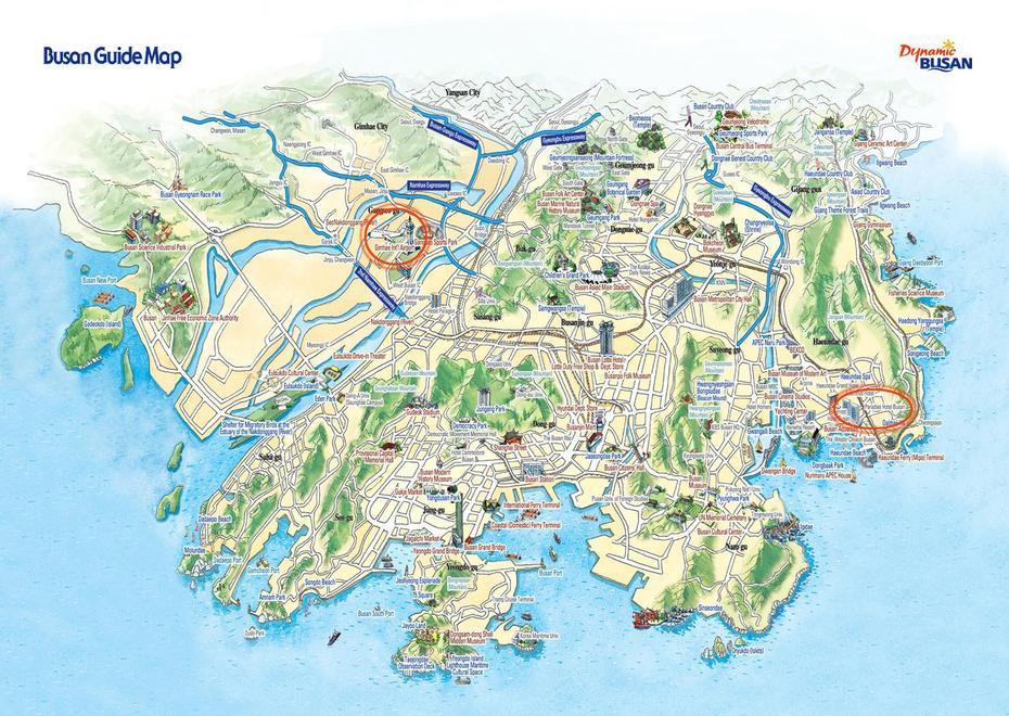 Busan Tourist Map – Busan South Korea  Mappery, Busan, South Korea, Busan On, Pusan